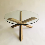 Brossard | Matatena-Base Coffee Table with Glass Top | Natural Finish