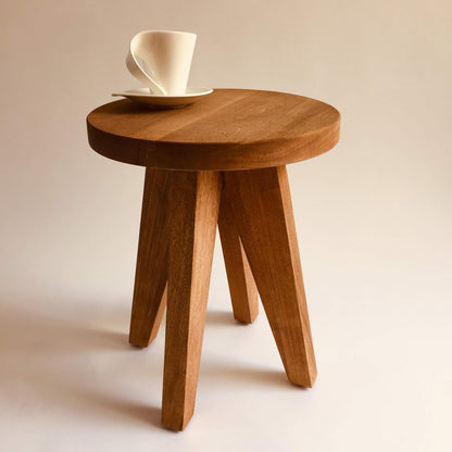 Brossard | Round Side Table with Angled Legs | Natural