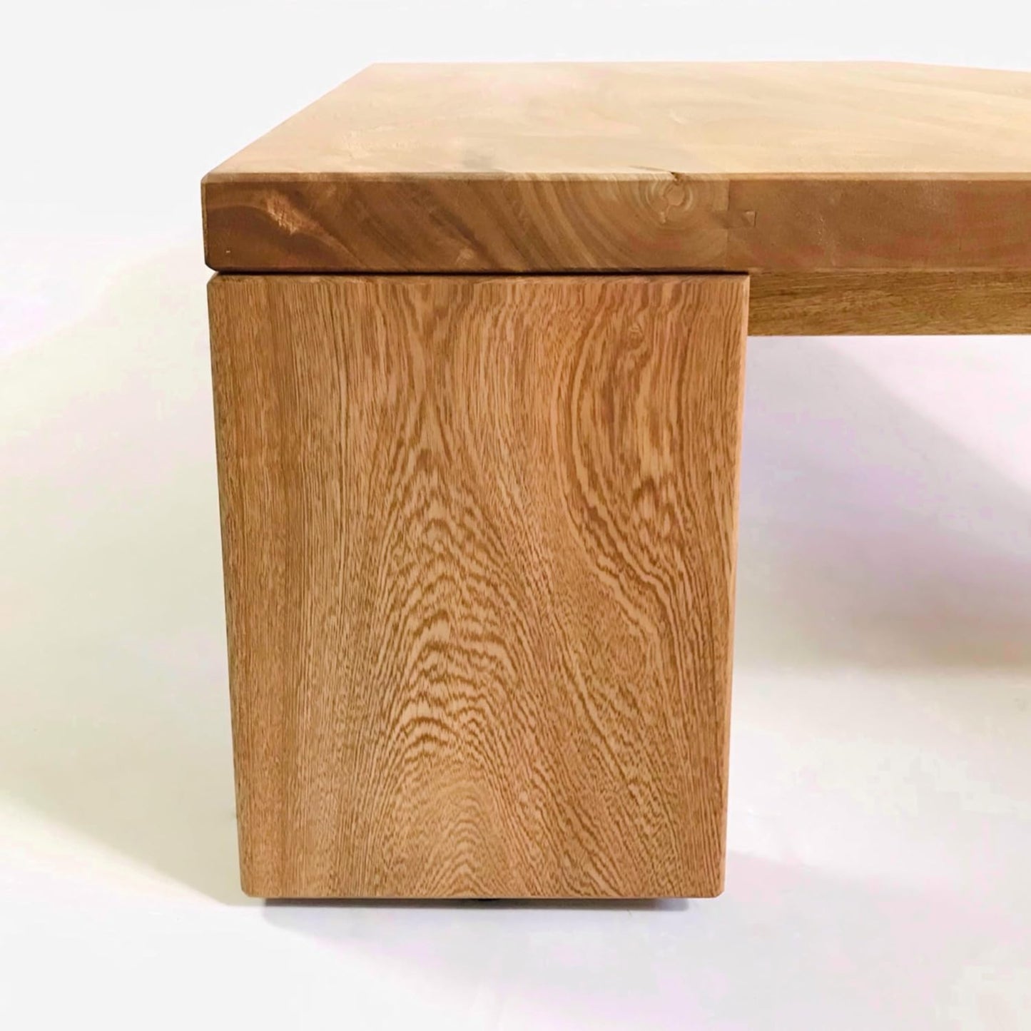 Brossard | Rectangular Coffee Table with Slab Legs | Natural Finish