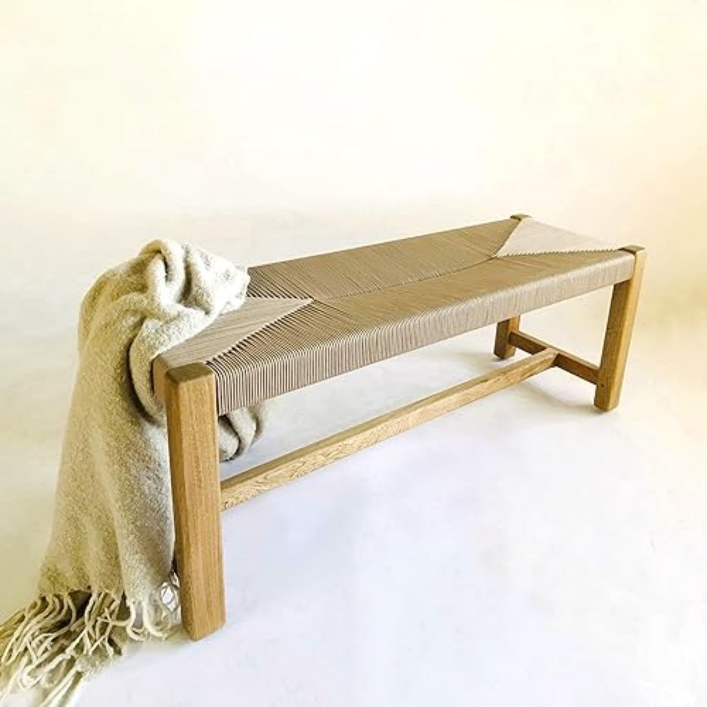 Brossard | Woven End-of-Bed Bench | Rosamorada Wood