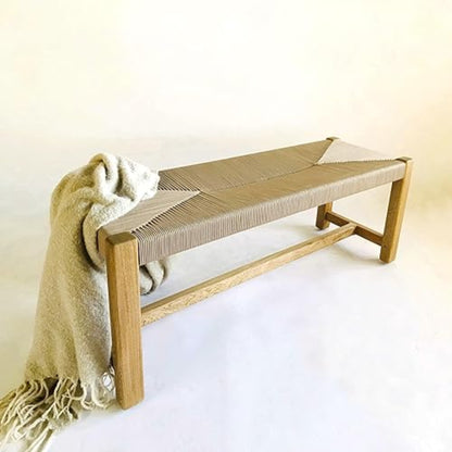 Brossard | Woven End-of-Bed Bench | Rosamorada Wood