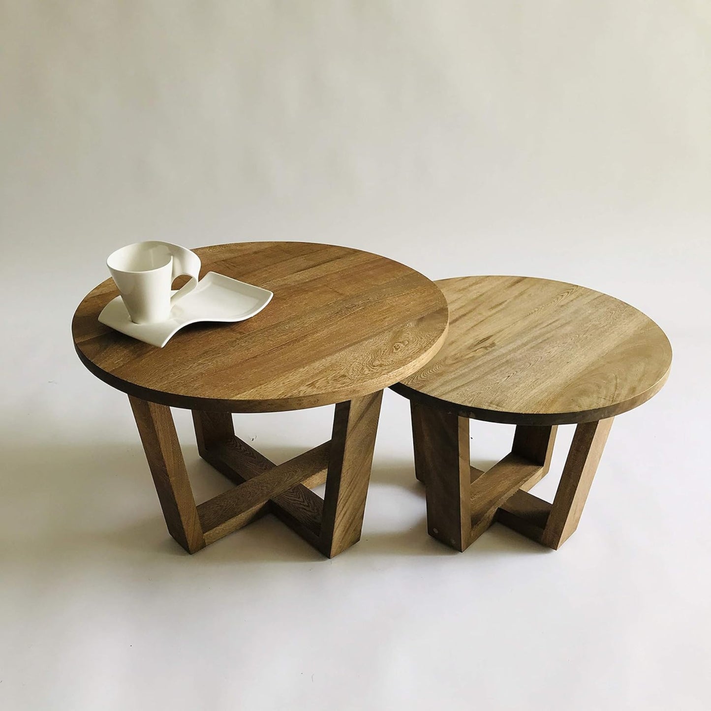 Brossard | Side Table with Trapezoid Base | Natural