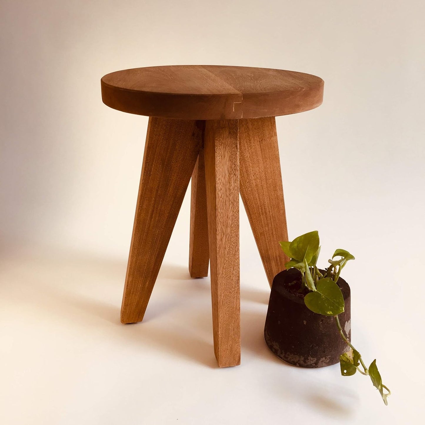 Brossard | Round Side Table with Angled Legs | Natural