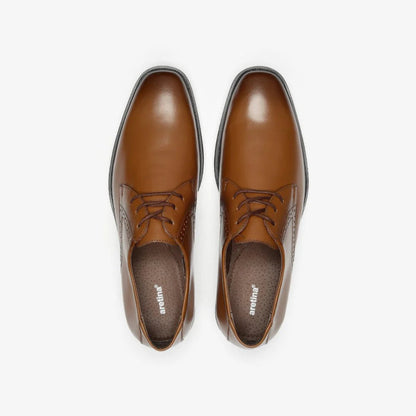 Aretina | Leon | Men's Plain Toe Derby Shoe in Honey Nappa Leather