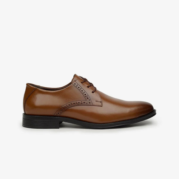 Aretina | Leon | Men's Plain Toe Derby Shoe | Honey Nappa Leather