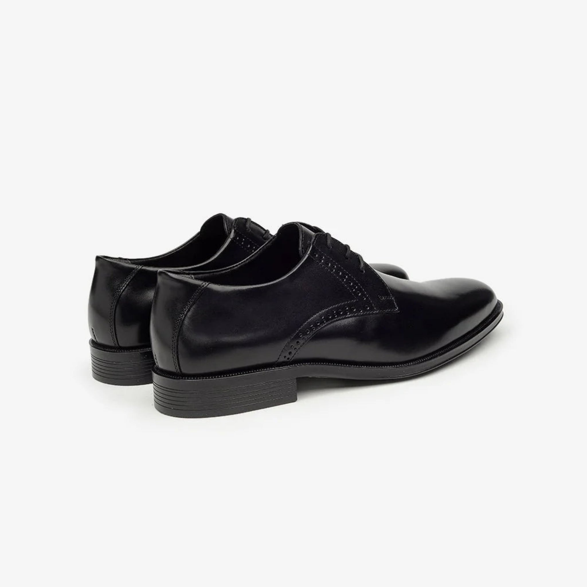 Aretina | Leon | Men's Plain Toe Derby Shoe | Black Nappa Leather