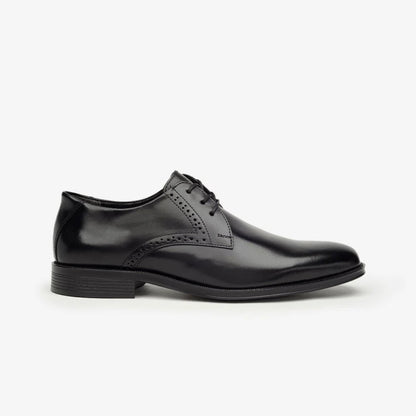 Aretina | Leon | Men's Plain Toe Derby Shoe in Black Nappa Leather