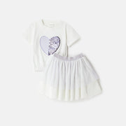 Choys | Girls’ Sequin Heart Two-Piece Set | 3F3