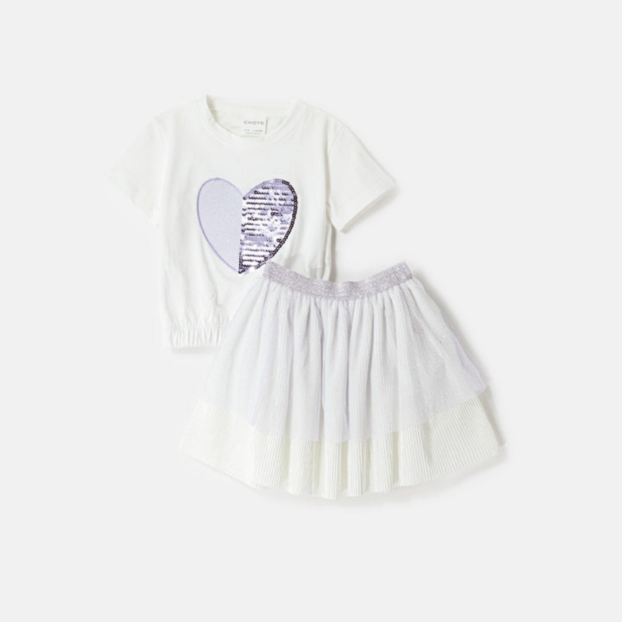 Choys | Girls’ Sequin Heart Two-Piece Set | 3F3