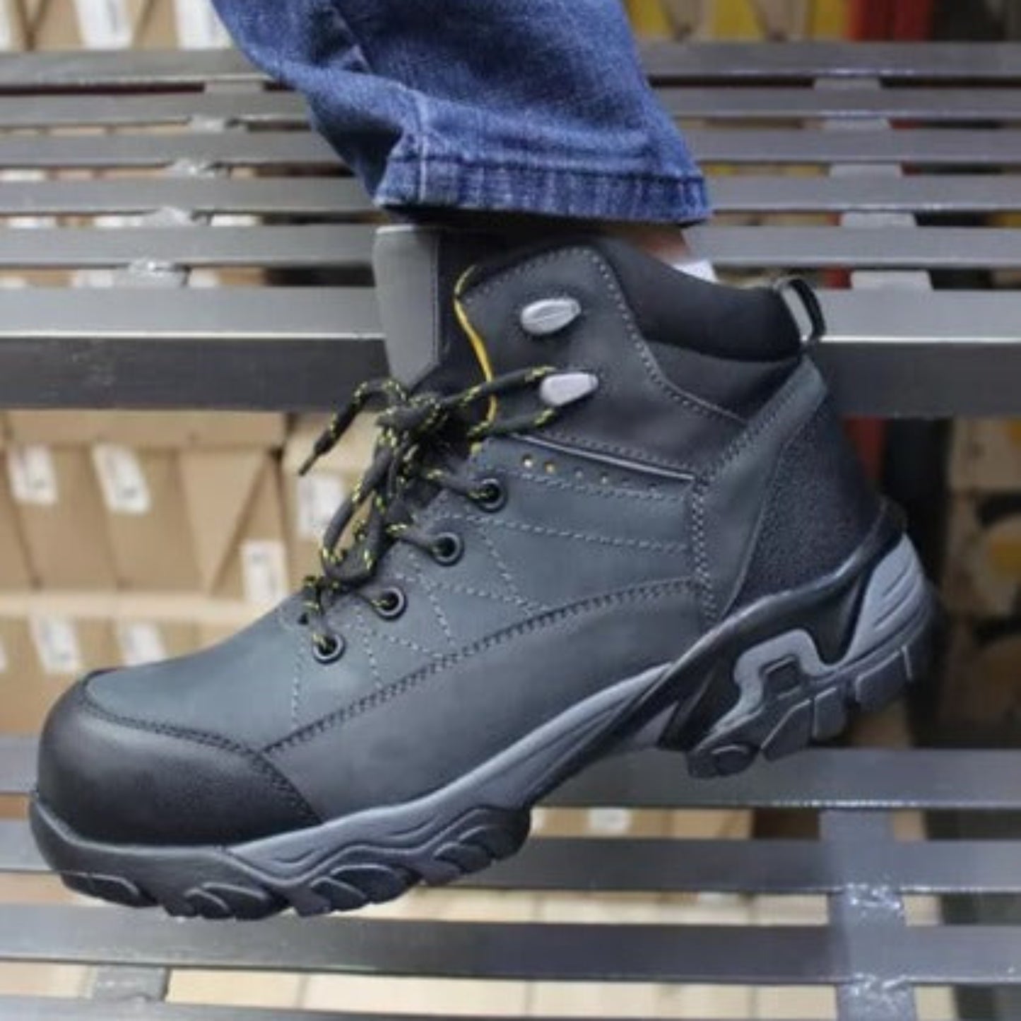 Sicuro | Gray Nubuck Leather Work Boot