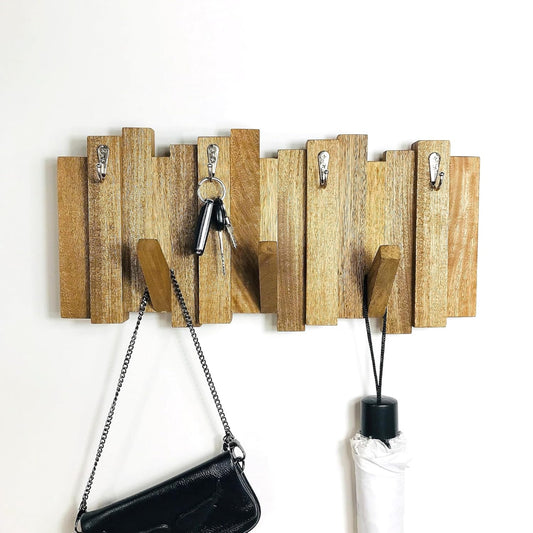 Brossard | Wall-Mounted Rack, 7 Hooks | Natural