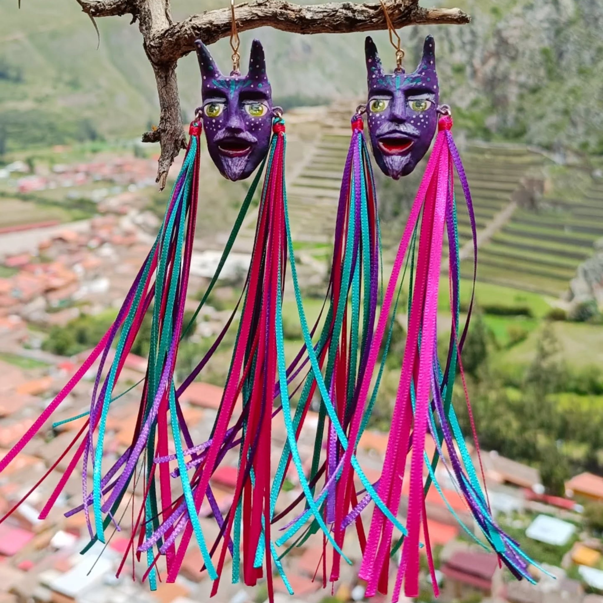 Cautivo | Handmade Diablitos Earrings | Purple