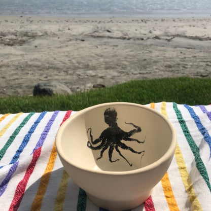 Damar | Individual Octopus Bowl | Black Print