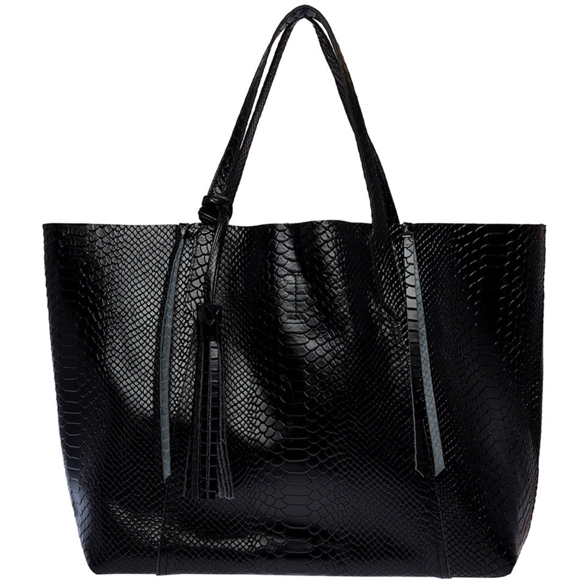 Vianala | Victoria Tote Bag in Black Snake Pattern