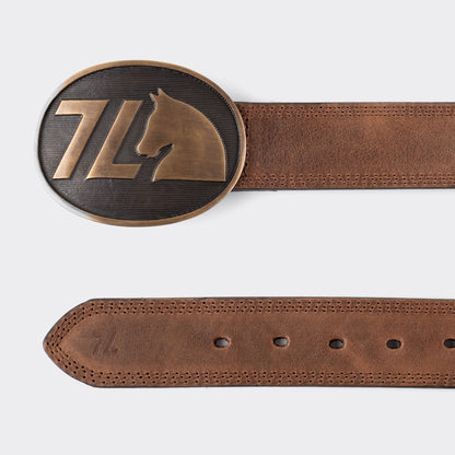 7 Leguas | Men's Cowboy Brown Leather Belt | 14-B
