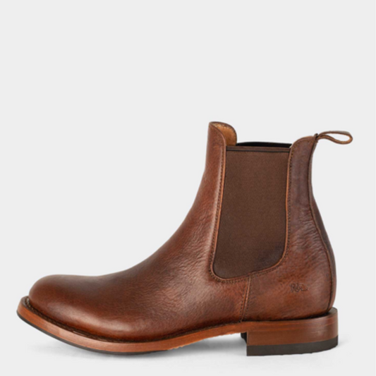 7 Leguas | Men's Whiskey Leather Chelsea Boot with Rubber Sole | 6206-Q