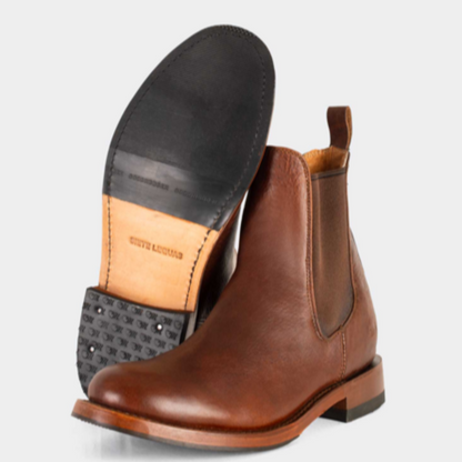 7 Leguas | Men's Whiskey Leather Chelsea Boot with Rubber Sole | 6206-Q