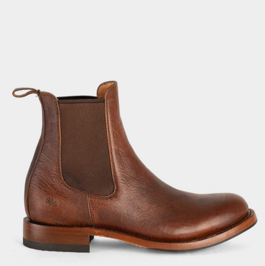 7 Leguas | Men's Whiskey Leather Chelsea Boot with Rubber Sole | 6206-Q