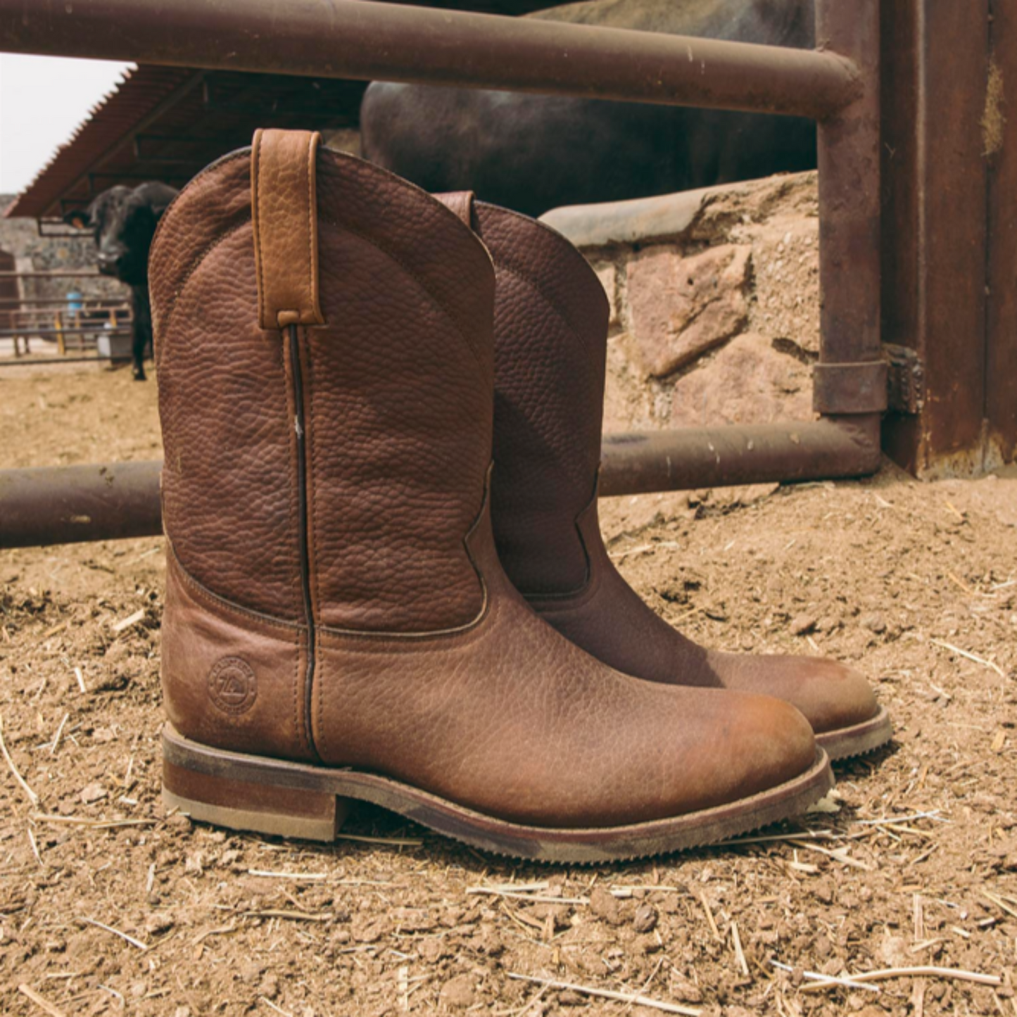 7 Leguas | Men's Ocher Leather Roper Boot Rubber Sole | 1000-JA