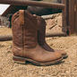 7 Leguas | Men's Ocher Leather Roper Boot Rubber Sole | 1000-JA