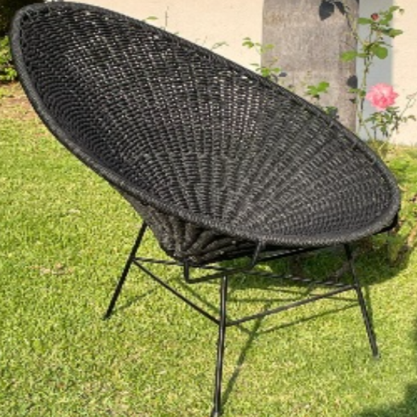 Tropico | 1 Chair and 1 Table | Black Rope Weave