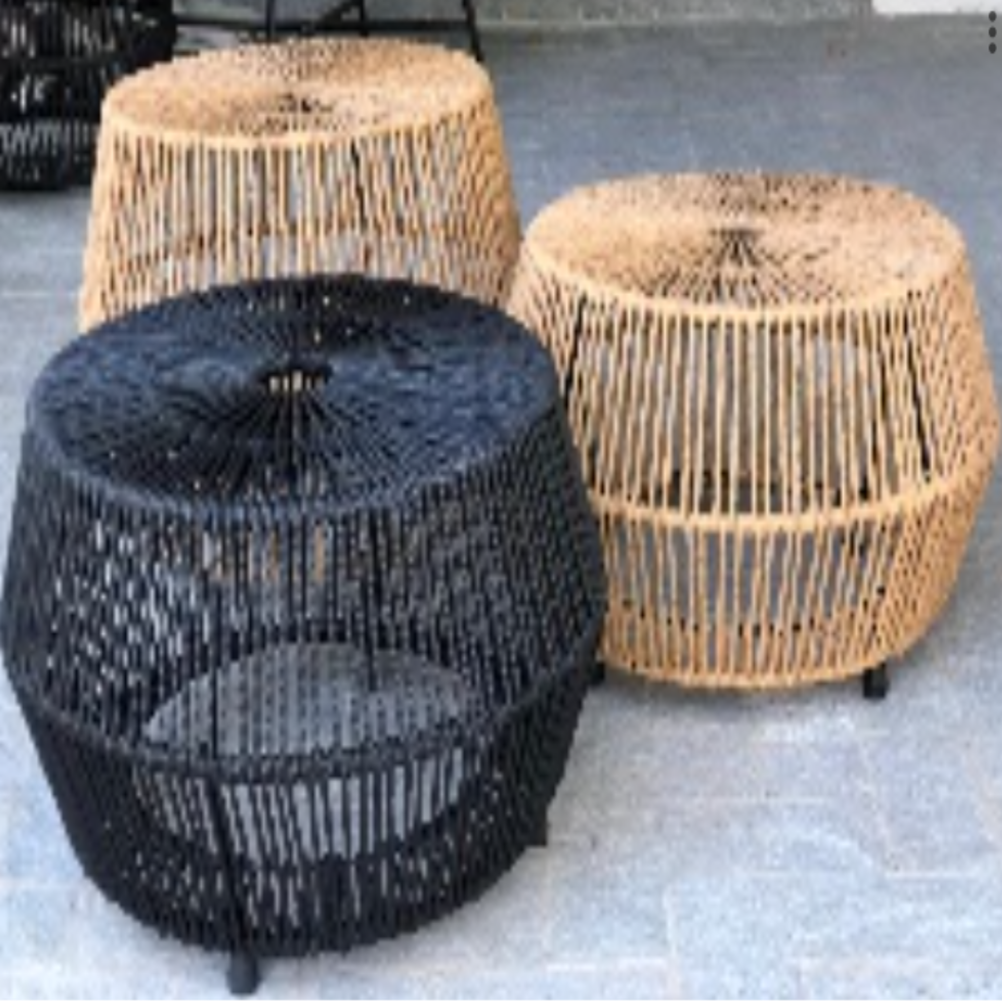 Tropico | 1 Chair and 1 Table | Black Rope Weave