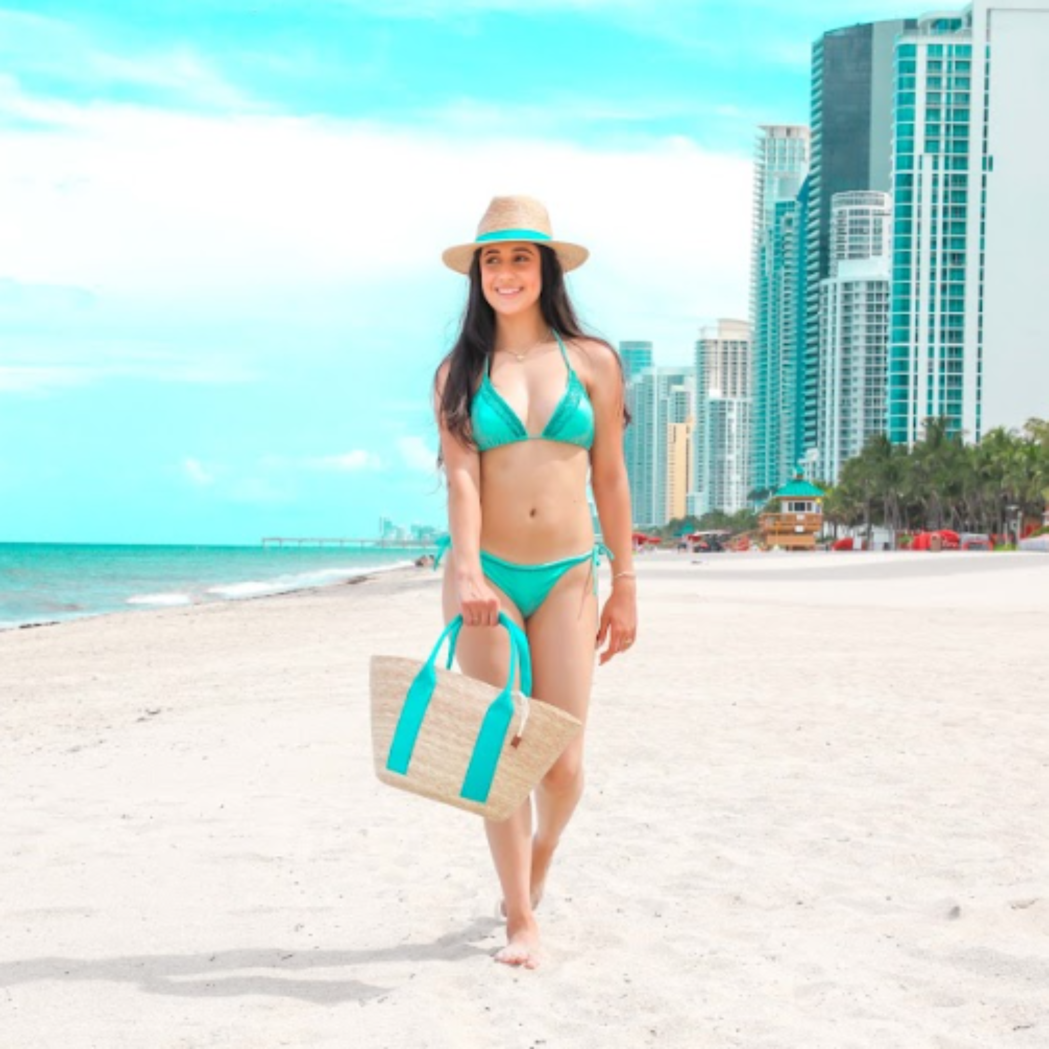 By Del Rio | Casual Fashion Palm Leaf Bag | Black, Beige, Fuchsia, Turquoise
