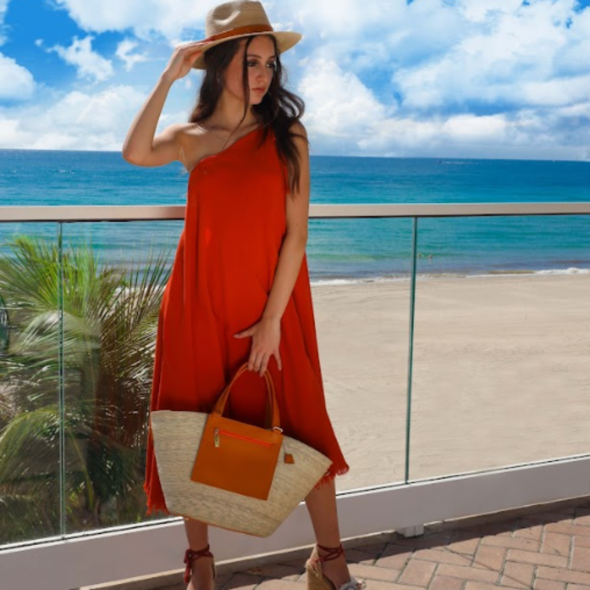 By Del Rio | Casual Palm Leaf Beach Bag | Various Colors