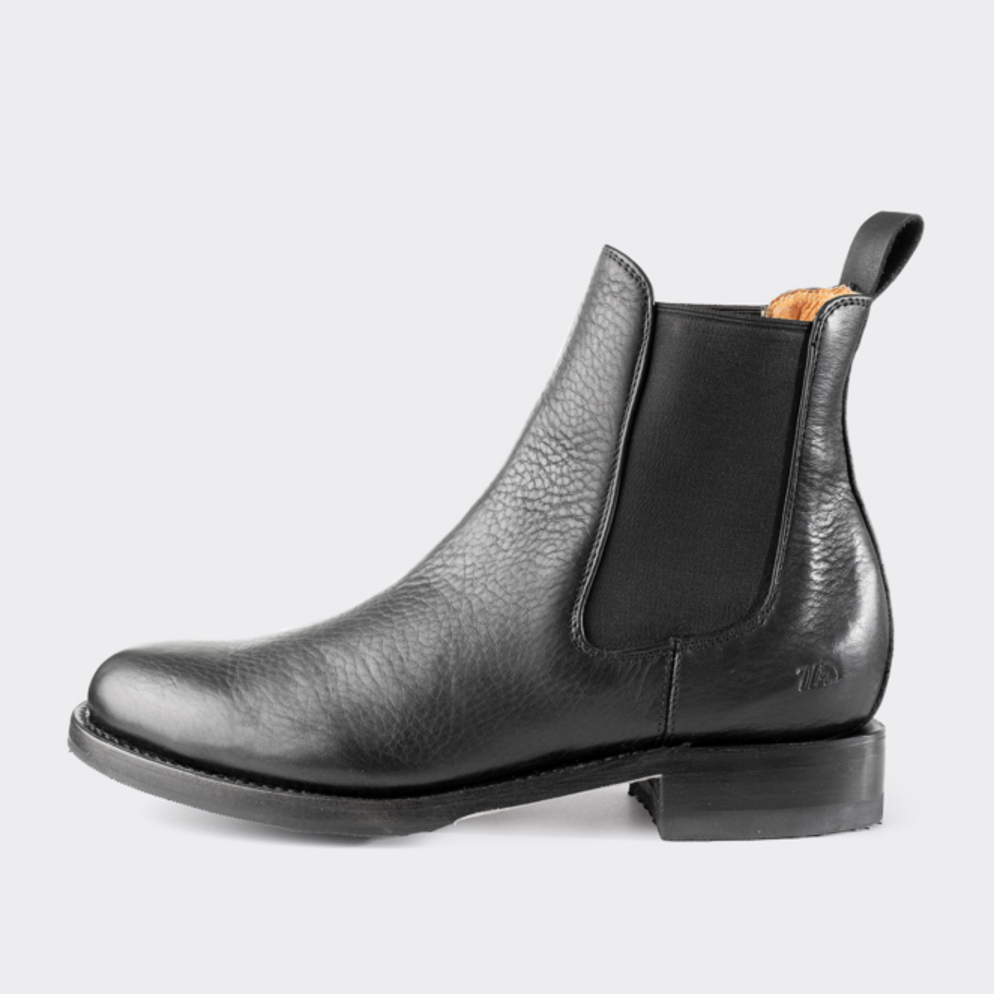 7 Leguas | Men's Black Leather Chelsea Boot with Rubber Sole | 6206-V