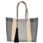 Ela Kovuna | Women's Medium Handcrafted Bag | Black, White and Beige