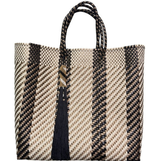 Ela Kovuna | EKM0004 Medium Handcrafted Tote Bag | Gold, Black and Beige