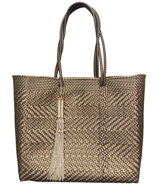 Ela Kovuna | Women's Medium Handcrafted Tote Bag | Gold