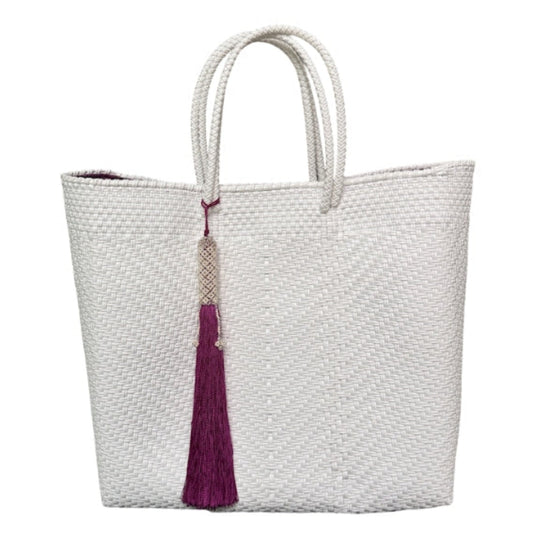 Ela Kovuna | Women's Medium Handcrafted Tote Bag | White