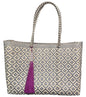 Ela Kovuna | Women's Large Handcrafted Tote Bag | Silver and Beige