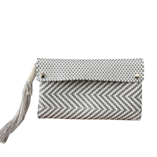 Ela Kovuna | Women's Handcrafted Clutch | White and Silver