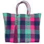 Ela Kovuna | Women's Medium Handcrafted Tote Bag | Turquoise, Blue and Pink