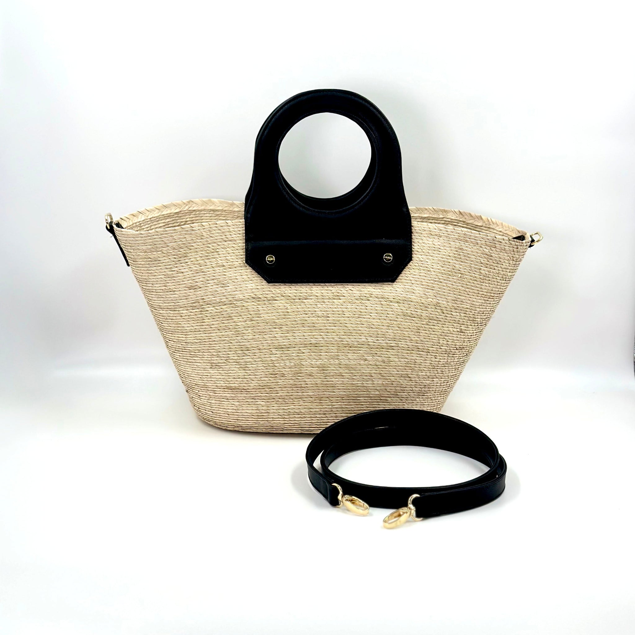 By Del Rio | Casual Pool Party Palm Leaf Bag | White, Black, Pumpkin, Red, Green