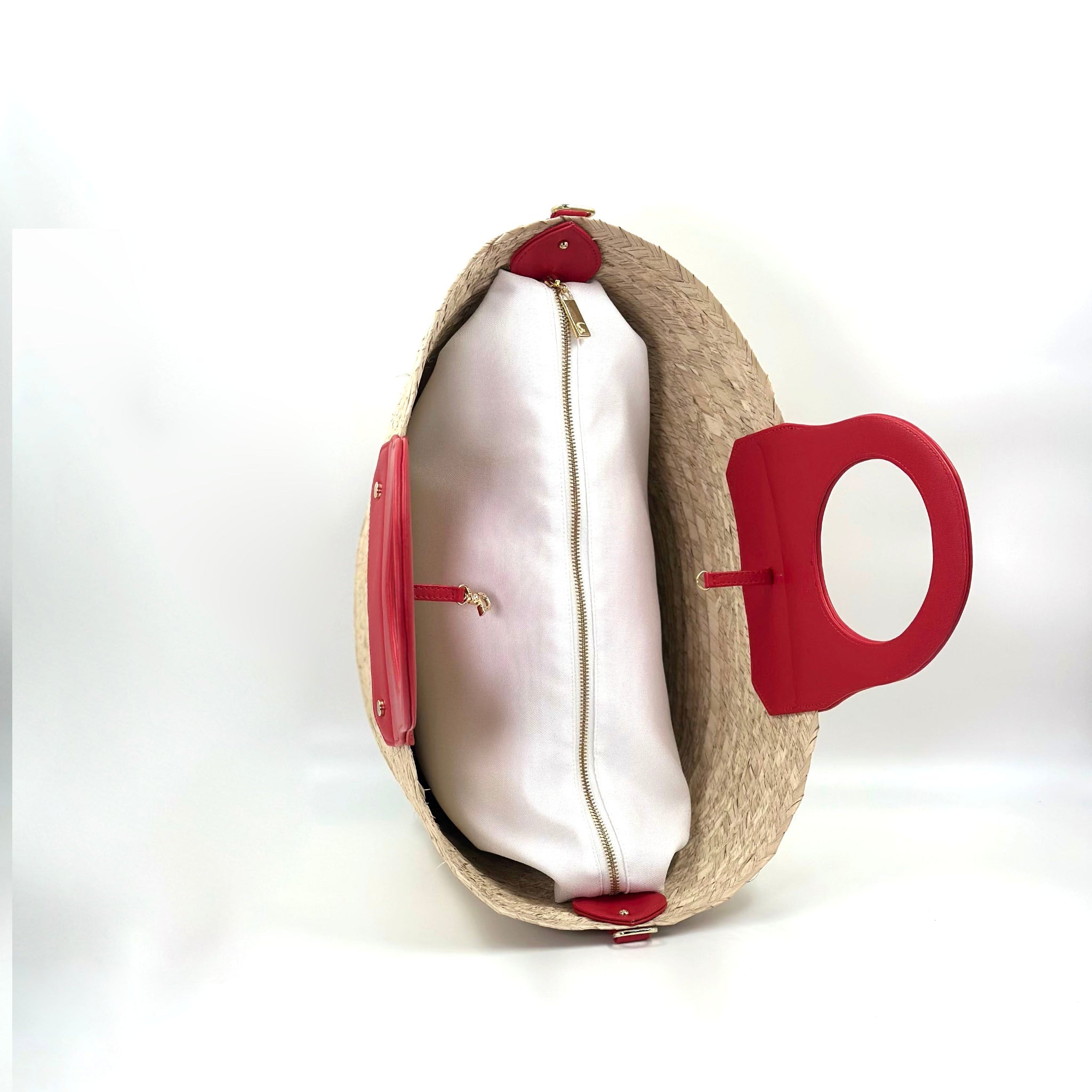 By Del Rio | Casual Pool Party Palm Leaf Bag | White, Black, Pumpkin, Red, Green