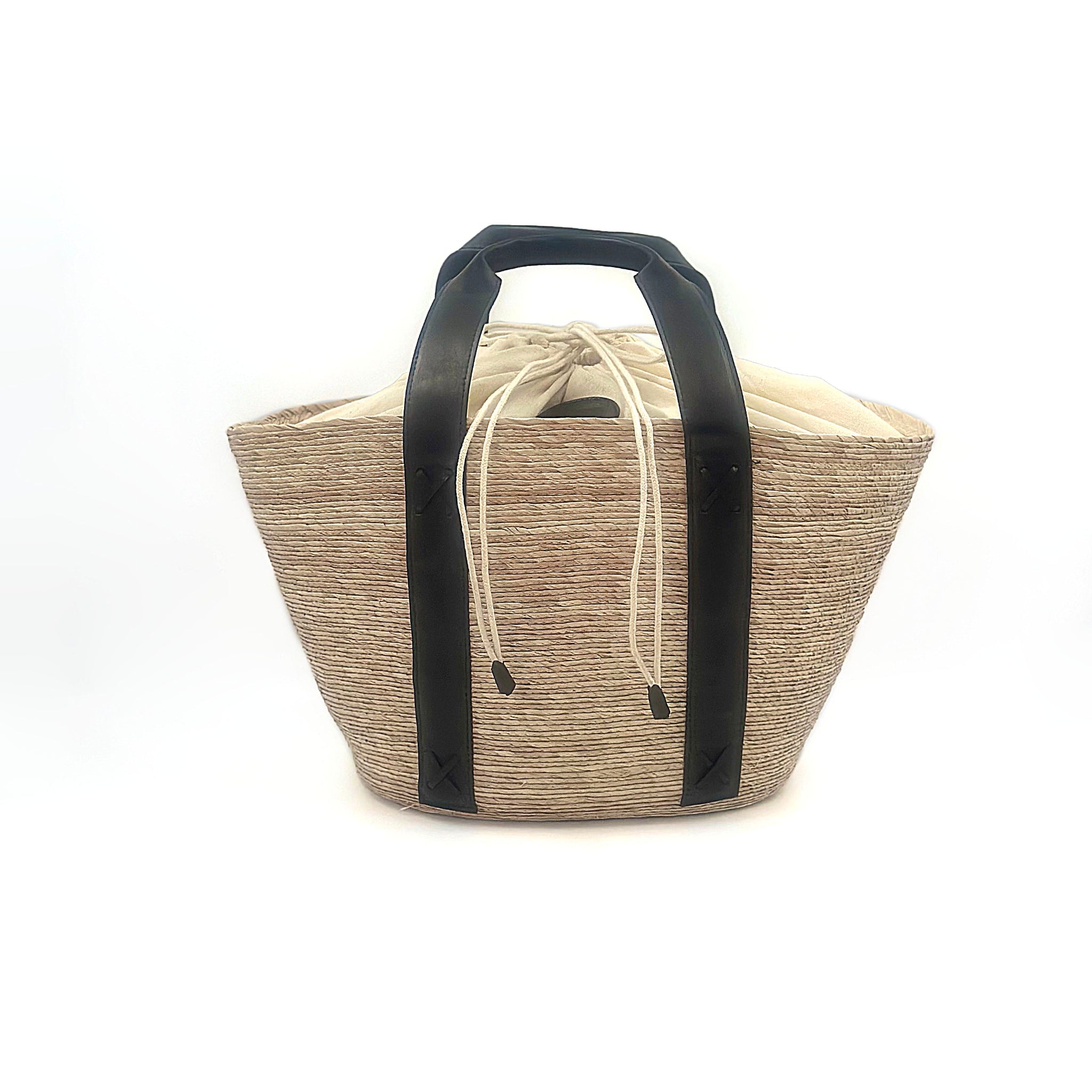 By Del Rio | Casual Glamour Palm Leaf Bag | Black, White, Camel