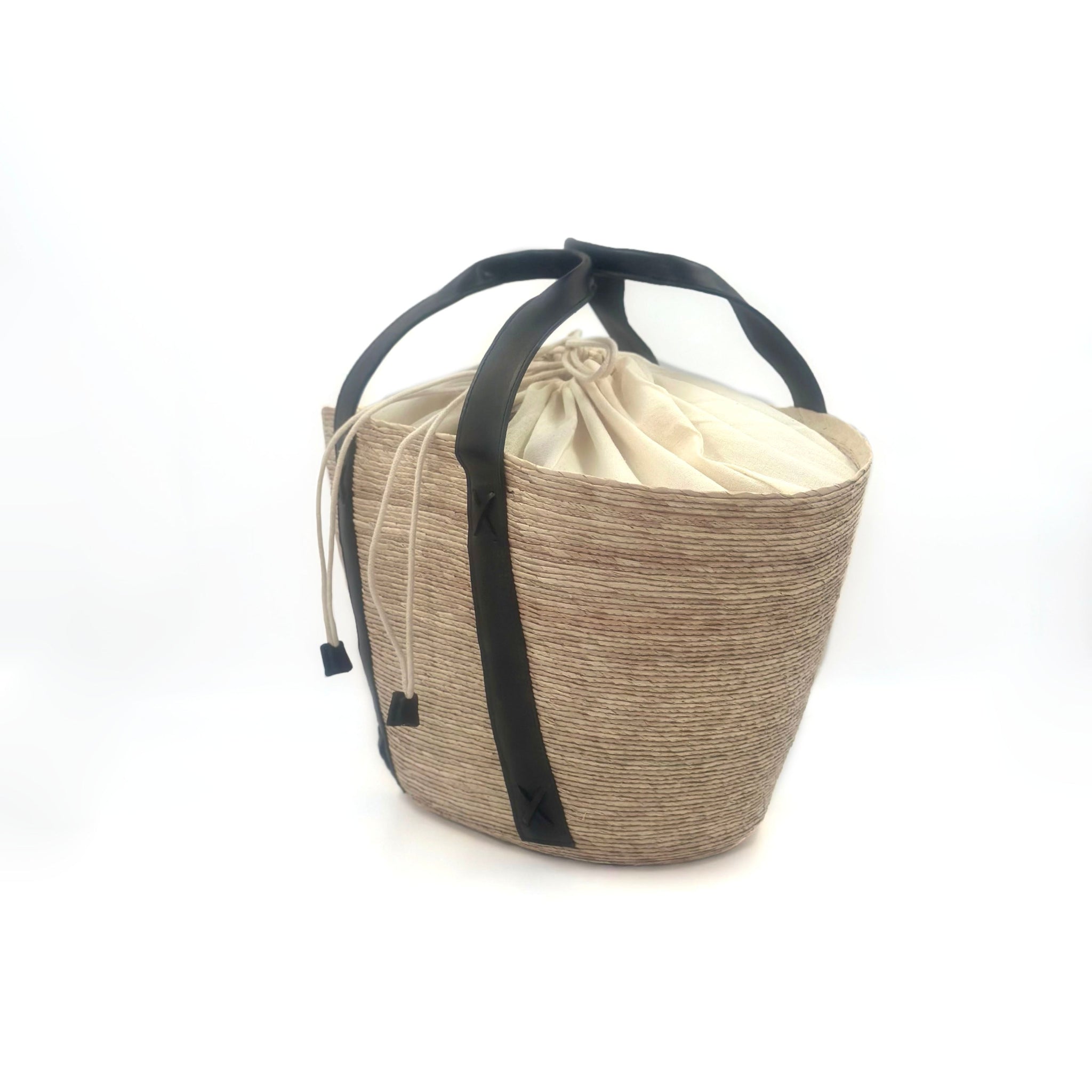 By Del Rio | Casual Glamour Palm Leaf Bag | Black, White, Camel