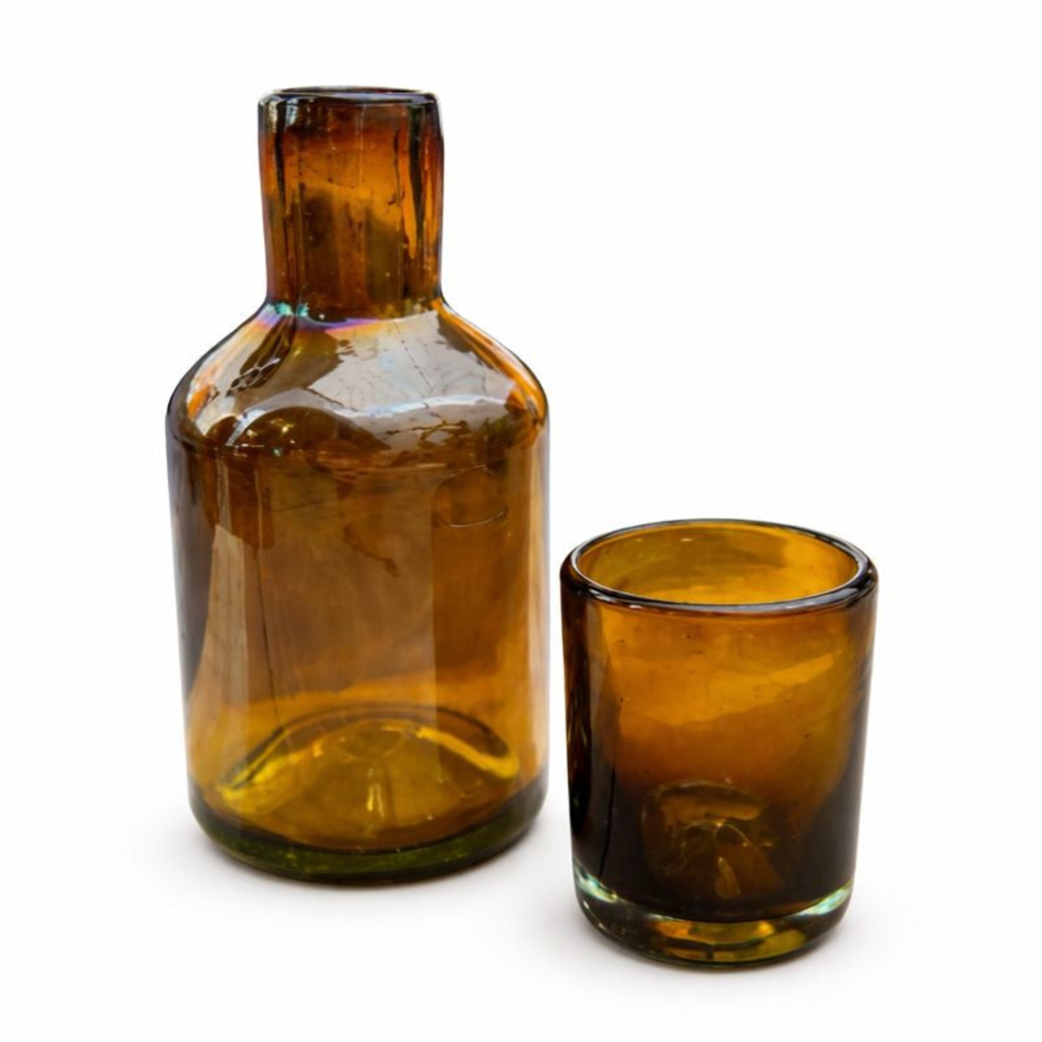 Limoncello | Bottle-Style Vase 2 – Blown Glass | Amber