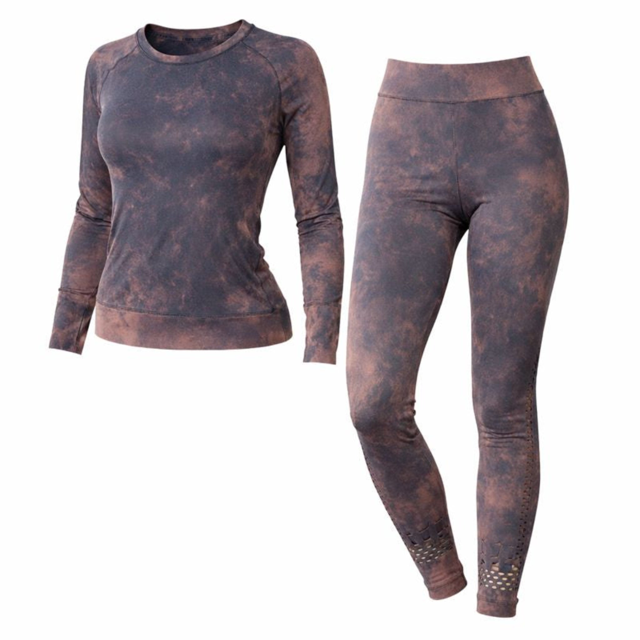 Majo | Mesh set Leggings and long sleeve T-shirt | Distressed Navy Blue