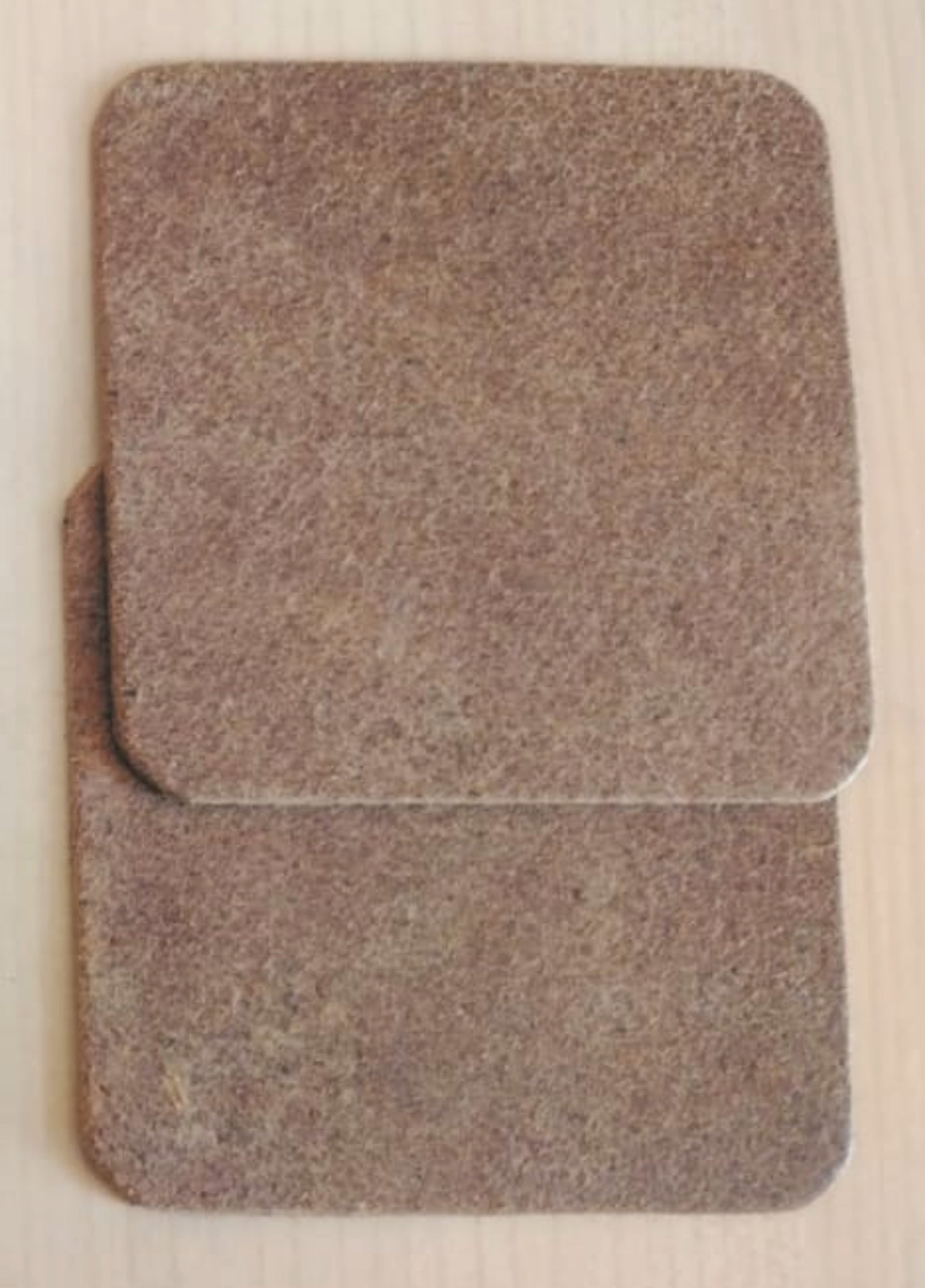 Plek | Set of 6 Square Leather Coasters | Brown