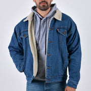 Silver Moos | Classic Stretch Fabric Jacket with Sherpa Lining 9240-T4 | Medium Wash