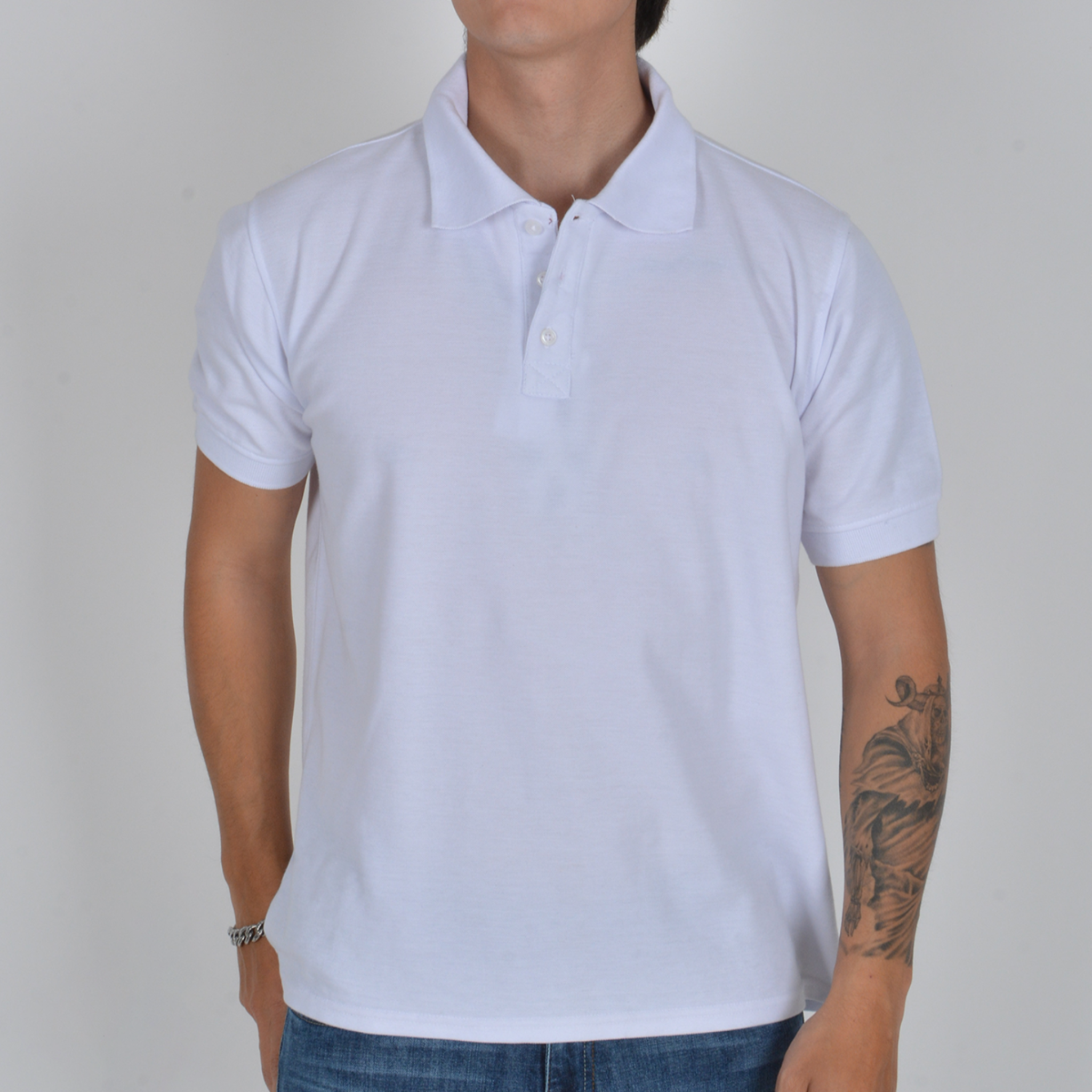 Silver Moos | Polo T-Shirt – Piqué Fabric 2464-2 | White