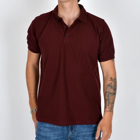 Silver Moos | Polo T-Shirt – Piqué Fabric 2462-2 | Burgundy