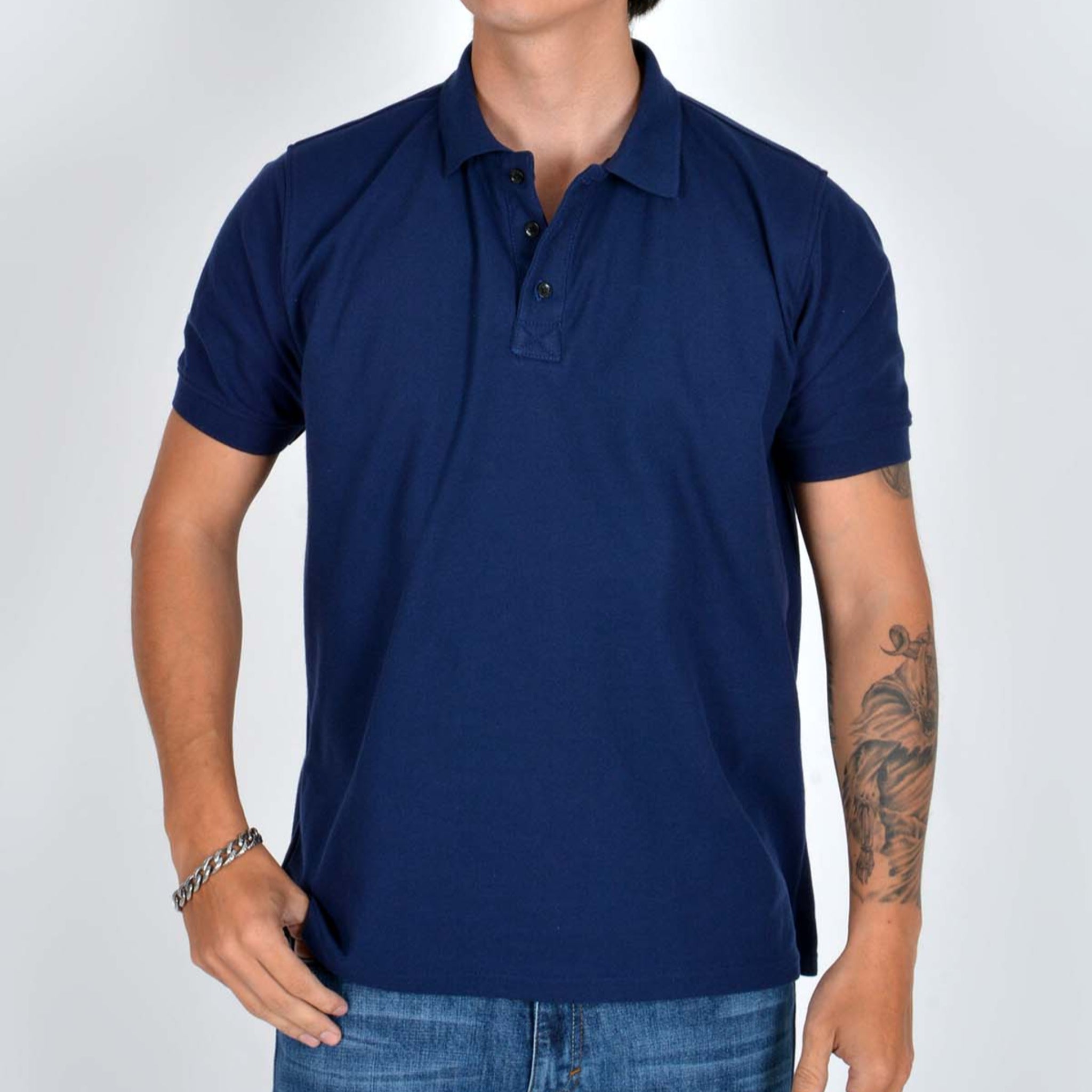 Silver Moos | Polo T-Shirt – Piqué Fabric 2464-2 | Blue