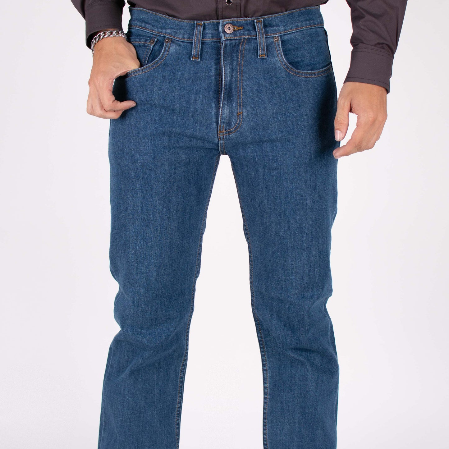 Silver Moos | Classic Straight-Cut Comfort Jeans 10521-T2 | Medium Wash