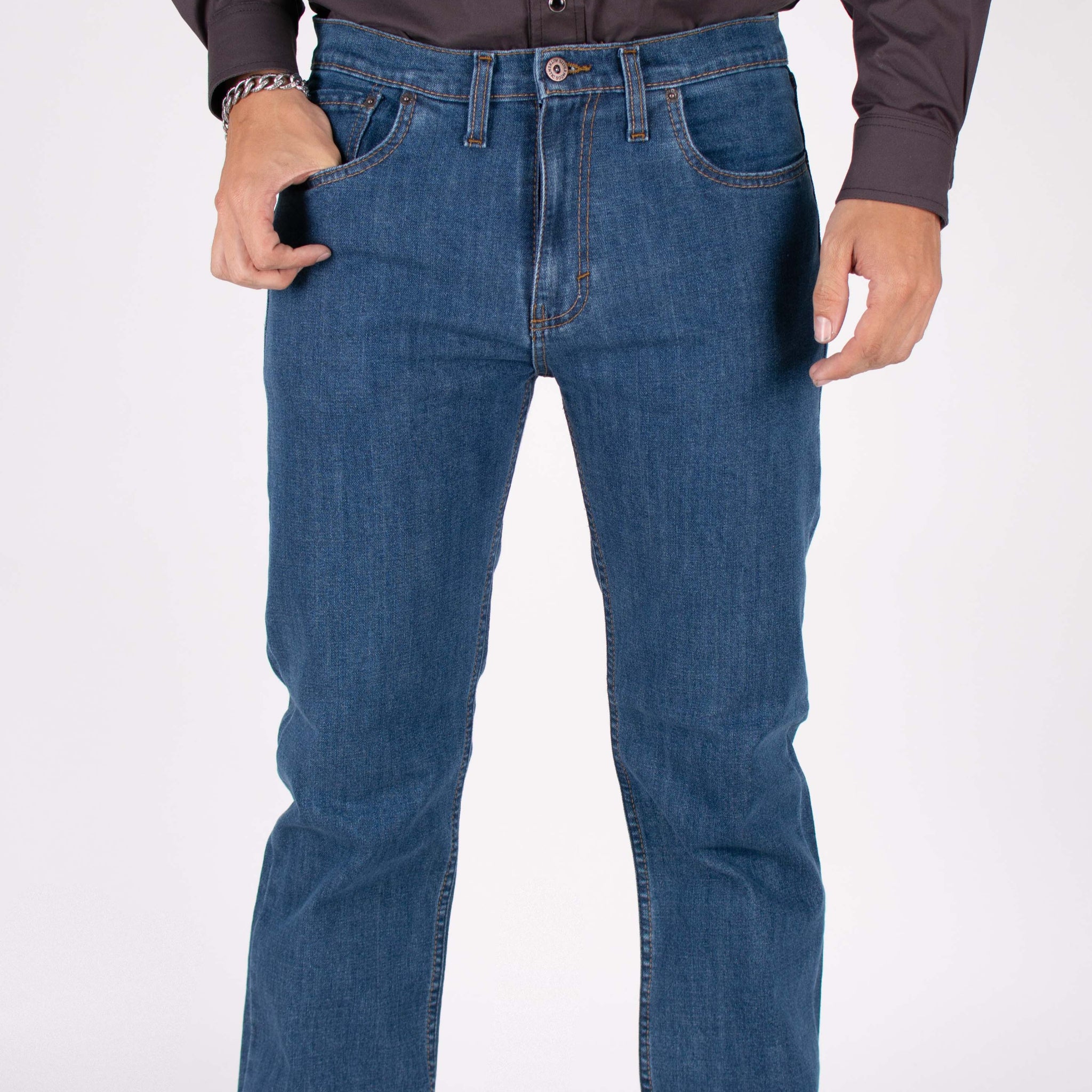 Silver Moos | Classic Straight-Cut Comfort Jeans 10521-T2 | Medium Wash