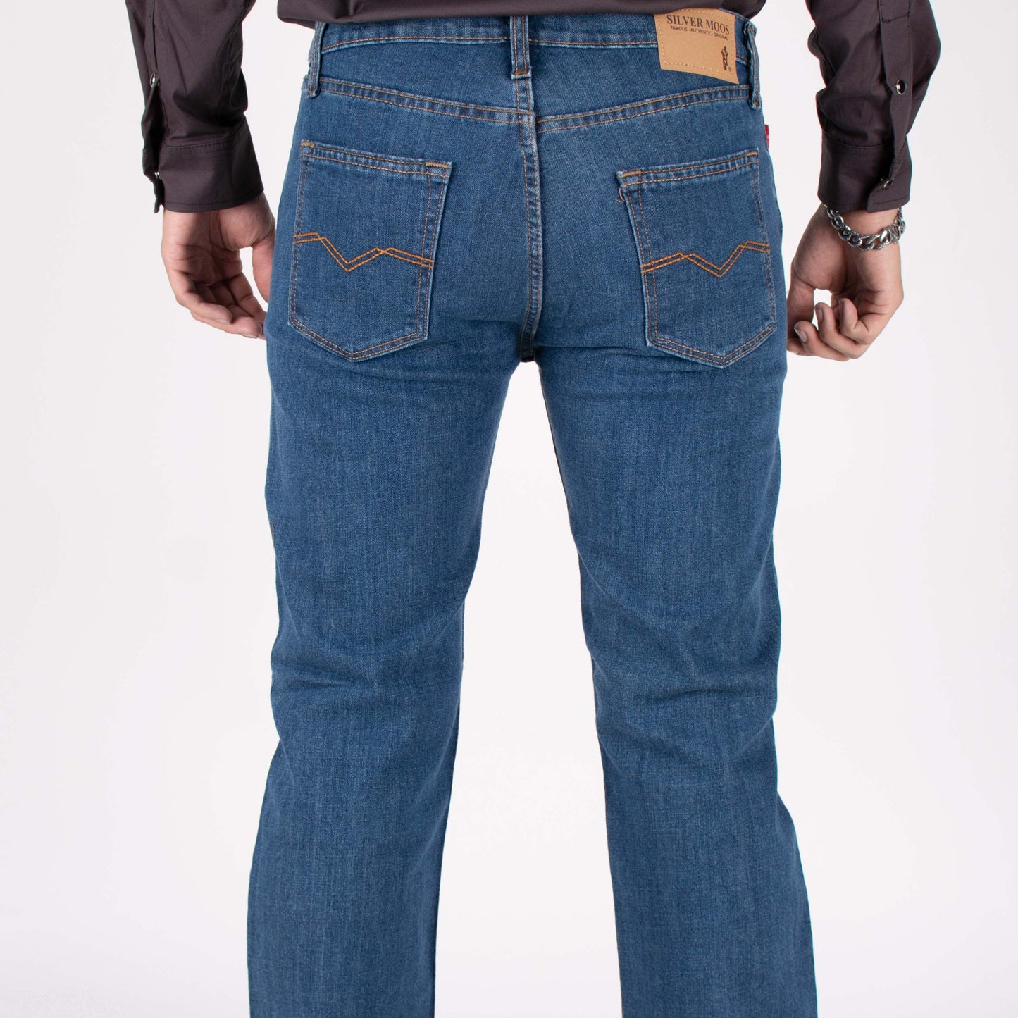 Silver Moos | Classic Straight-Cut Comfort Jeans 10521-T2 | Medium Wash